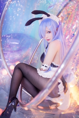 White Swimsuit Bikini Maid Suit Rem： A Different World Starting from Re Zero Cosplay028