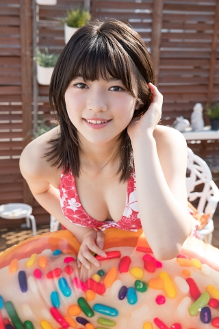 Risa Sawamura Floral Frilled Bikini021