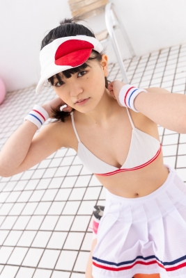 Hinako Tamaki White Swimsuit Tennis Girl018