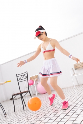 Hinako Tamaki White Swimsuit Tennis Girl008