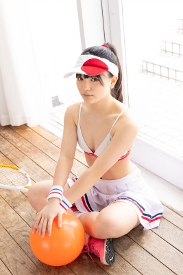 Hinako Tamaki White Swimsuit Tennis Girl023