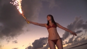 Nanami Sakira Fireworks in bikini on a red day at the beach011