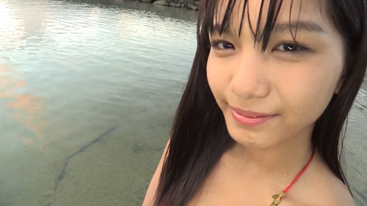 Nanami Sakira Healthy Red Swimsuit Bikini Fireworks Sunset Sea Beach037
