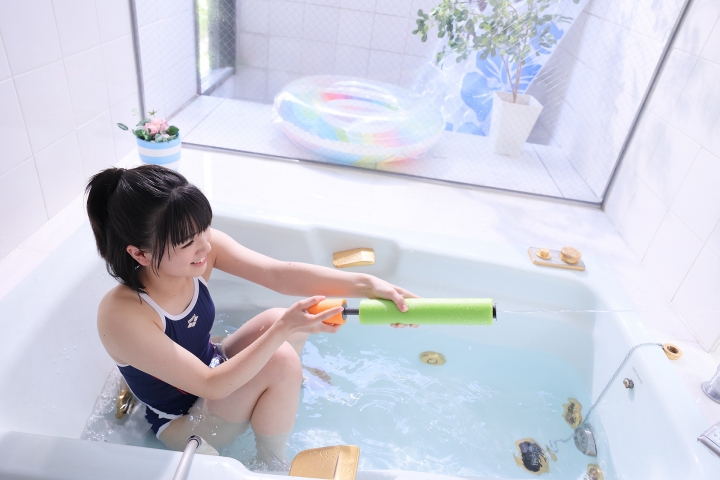 Hinako Tamaki Swimming Race Swimsuit Bathroom Shower Water Gun Beautiful Girl Arena020