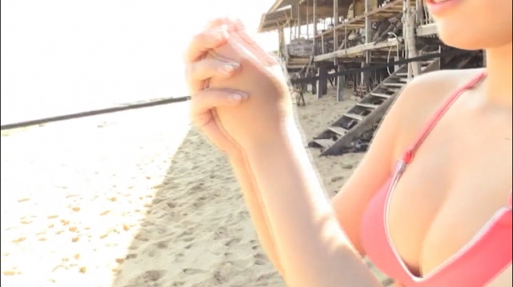 Ikumi Hisamatsu Beach volleyball in pink bikini014