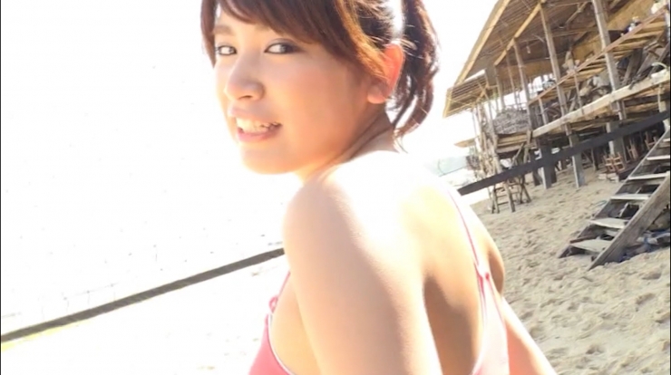 Ikumi Hisamatsu Beach volleyball in pink bikini049