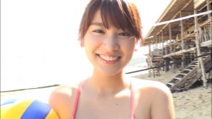 Ikumi Hisamatsu Beach volleyball in pink bikini056