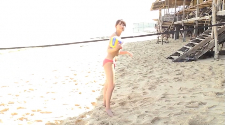 Ikumi Hisamatsu Beach volleyball in pink bikini053