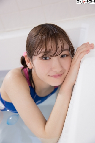 Asami Kondo Swimming Race Swimsuit Blue Blue Shower Bathroom Bathing Arena022