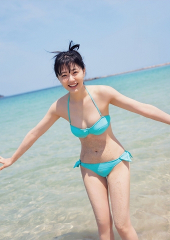 STU48 Yumiko Takino Blue sea swimsuit gravure006