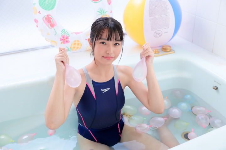 Saya Asahina Swimming Race Swimsuit Blue Speedo011