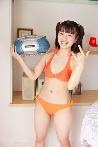 Hinako Tamaki Orange Bikini Swimsuit038