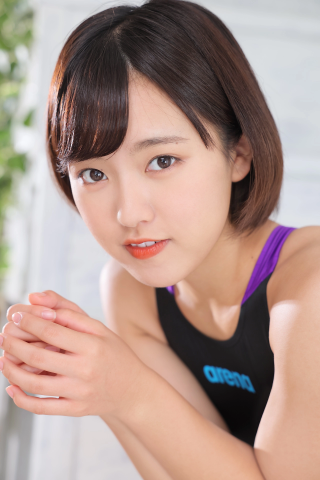Anju Kouzuki swimming suit arena Purple Black r031