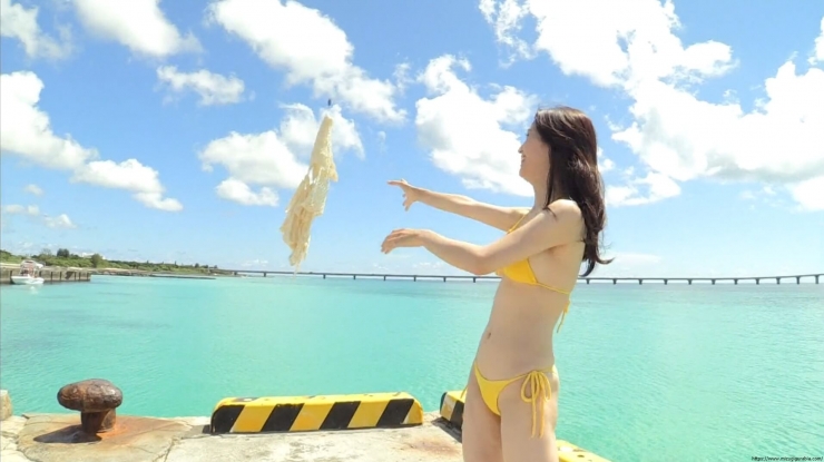 Aima Ito Yellow Bikini Beach035