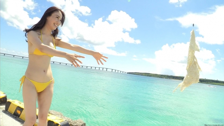Aima Ito Yellow Bikini Beach040