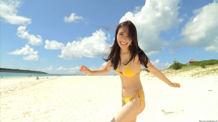 Aima Ito Yellow Bikini Beach072
