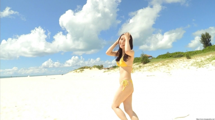 Aima Ito Yellow Bikini Beach078