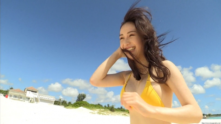 Aima Ito Yellow Bikini Beach099