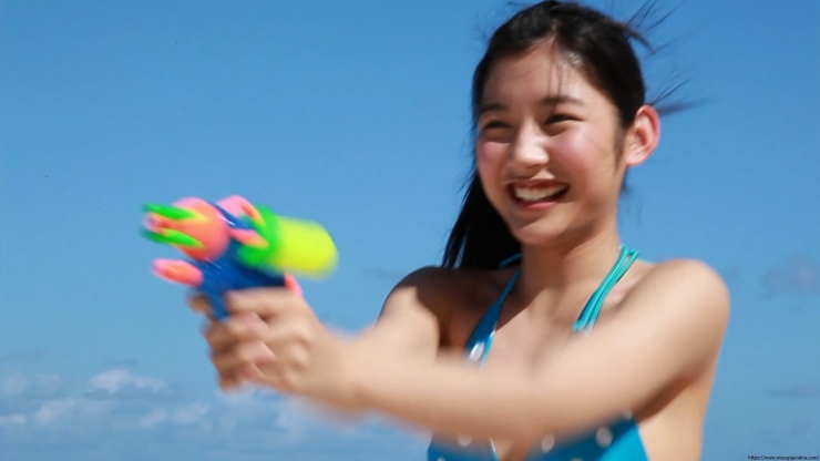 Risako Ito Water gun in swimsuit Polka dot bikini35