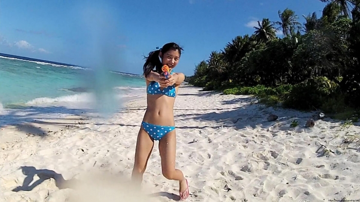 Risako Ito Water gun in swimsuit Polka dot bikini49