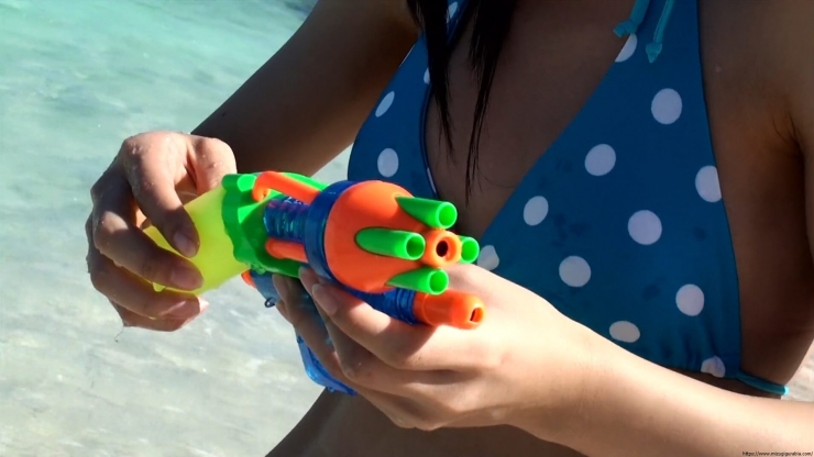Risako Ito Water gun in swimsuit Polka dot bikini59