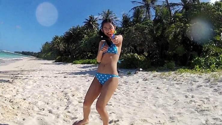 Risako Ito Water gun in swimsuit Polka dot bikini65