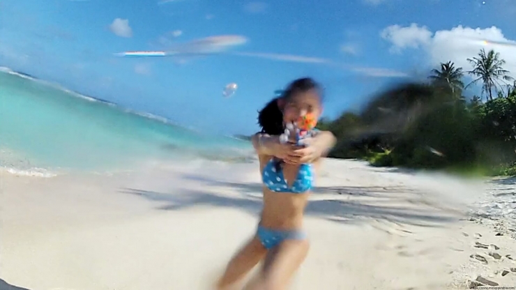 Risako Ito Water gun in swimsuit Polka dot bikini69