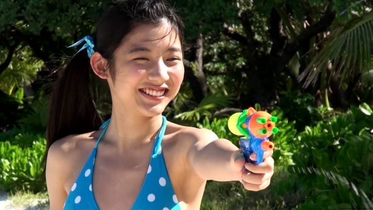 Risako Ito Water gun in swimsuit Polka dot bikini67