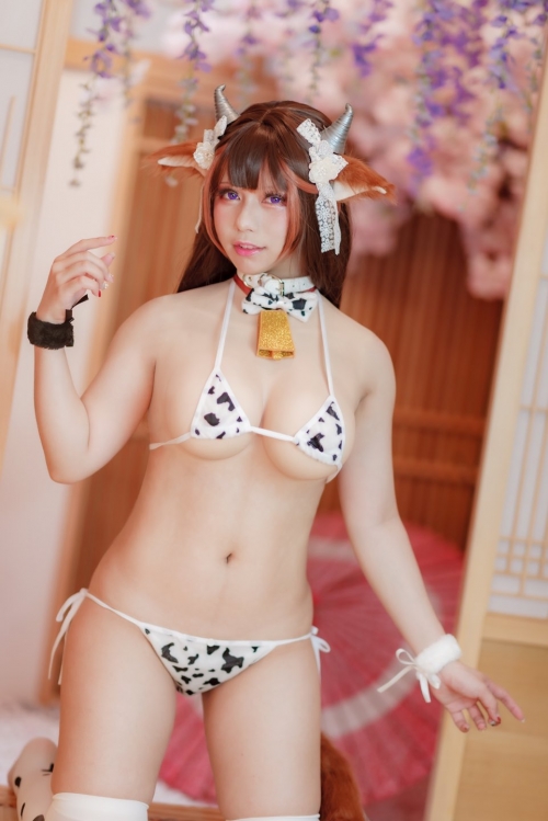 牛柄ビキニ・Milk-Girl Cosplay マイクロビキニコスプレ画像 72
