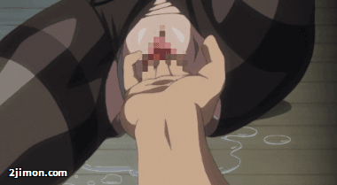 二次元美女たちがマンコを指で掻き回されるエロGIF画像14