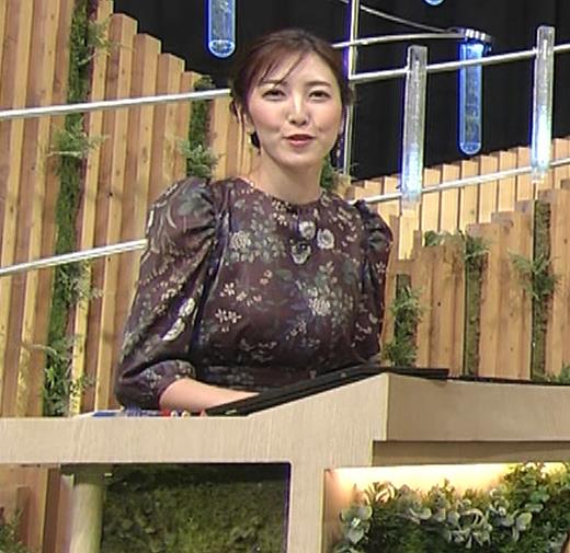 小澤陽子アナ　胸の大きさが際立つワンピースキャプ・エロ画像